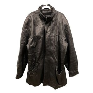 Wilsons Leather Jacket Men's XL Black Thinsulate Zip Up Lined‎ Jacket Winter